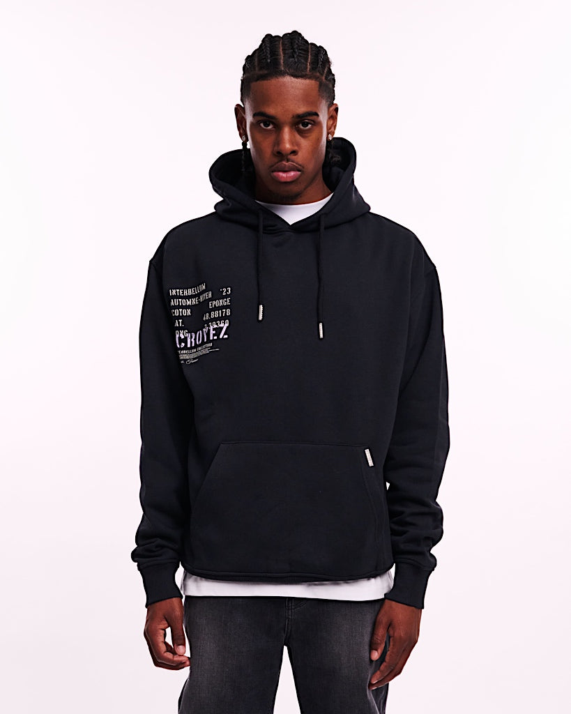 CROYEZ INTERBELLUM HOODIE - BLACK/PURPLE - Croyez