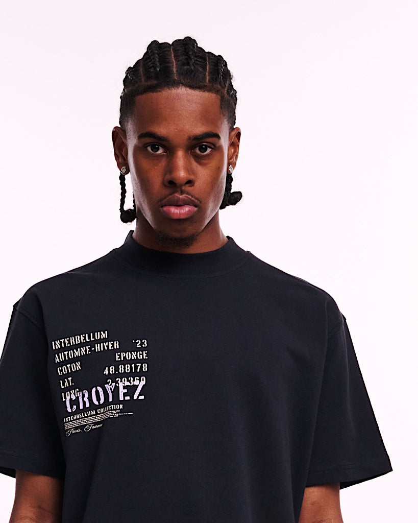 CROYEZ INTERBELLUM T-SHIRT - BLACK/PURPLE