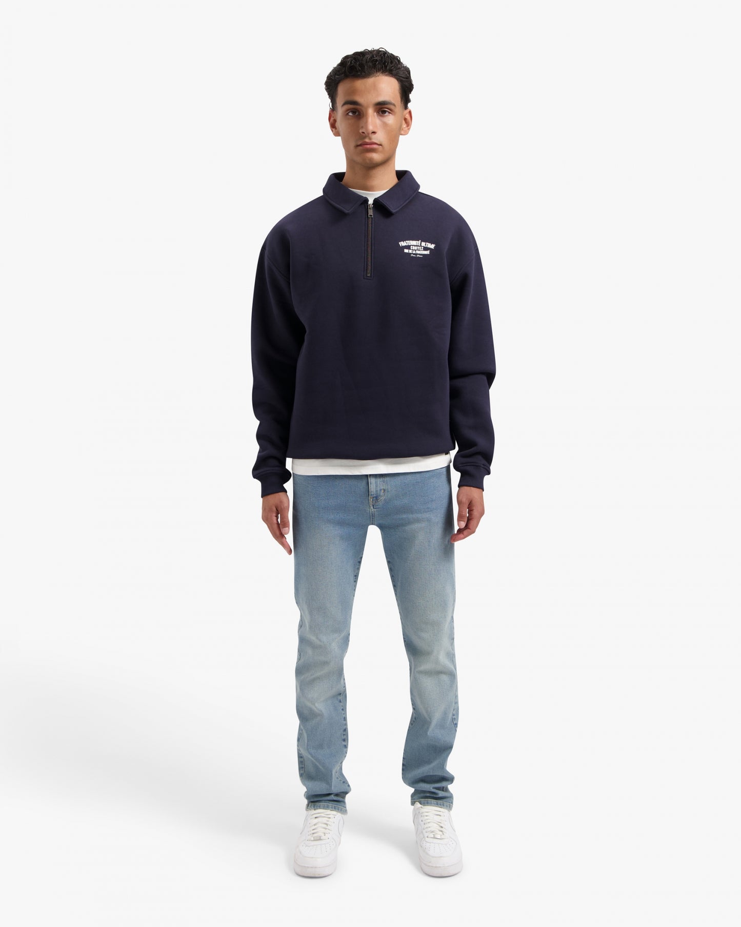 CROYEZ FRATERNITÉ ULTIME HALF ZIP SWEATER - NAVY