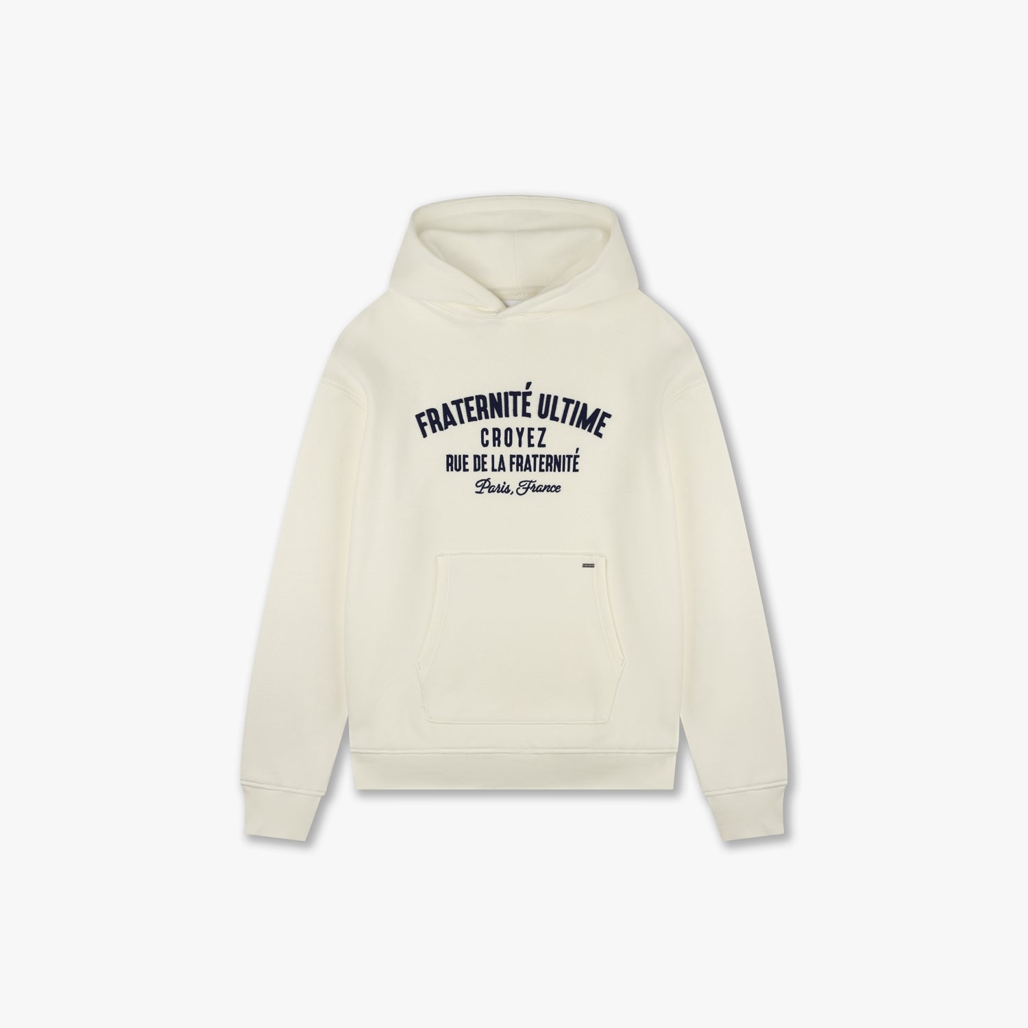 CROYEZ HEAVYWEIGHT FRATERNITÉ HOODIE - CREAM/NAVY