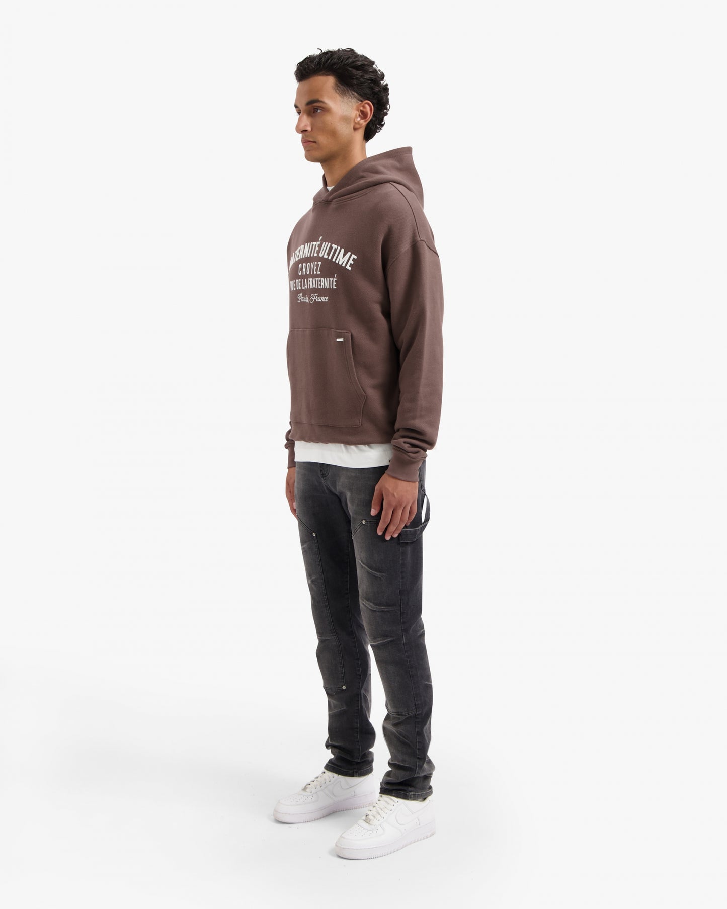 CROYEZ HEAVYWEIGHT FRATERNITÉ HOODIE - BROWN