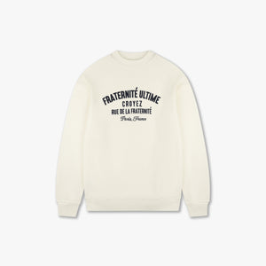 CROYEZ HEAVYWEIGHT FRATERNITÉ SWEATER | CREAM/NAVY