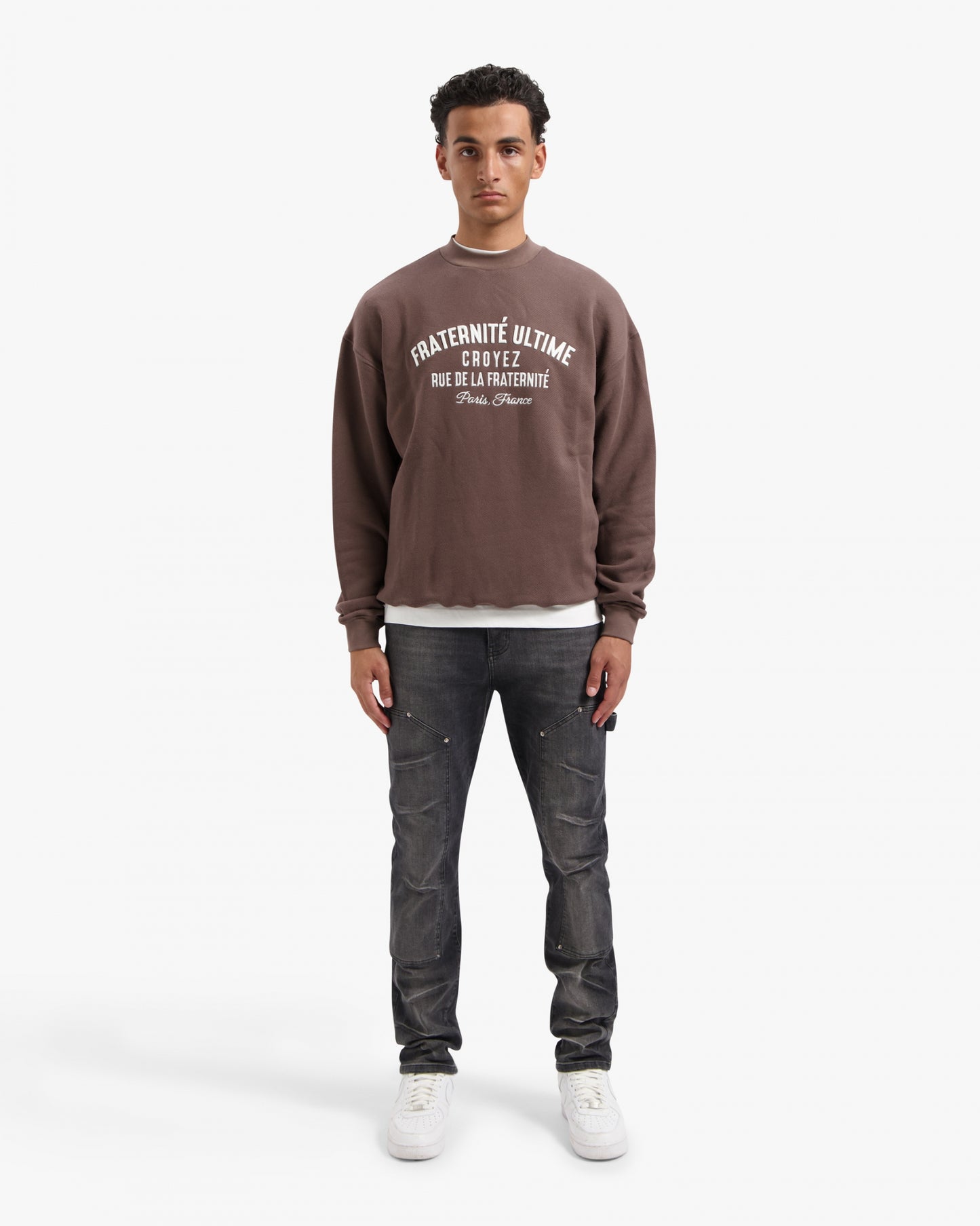 CROYEZ HEAVYWEIGHT FRATERNITÉ SWEATER - BROWN