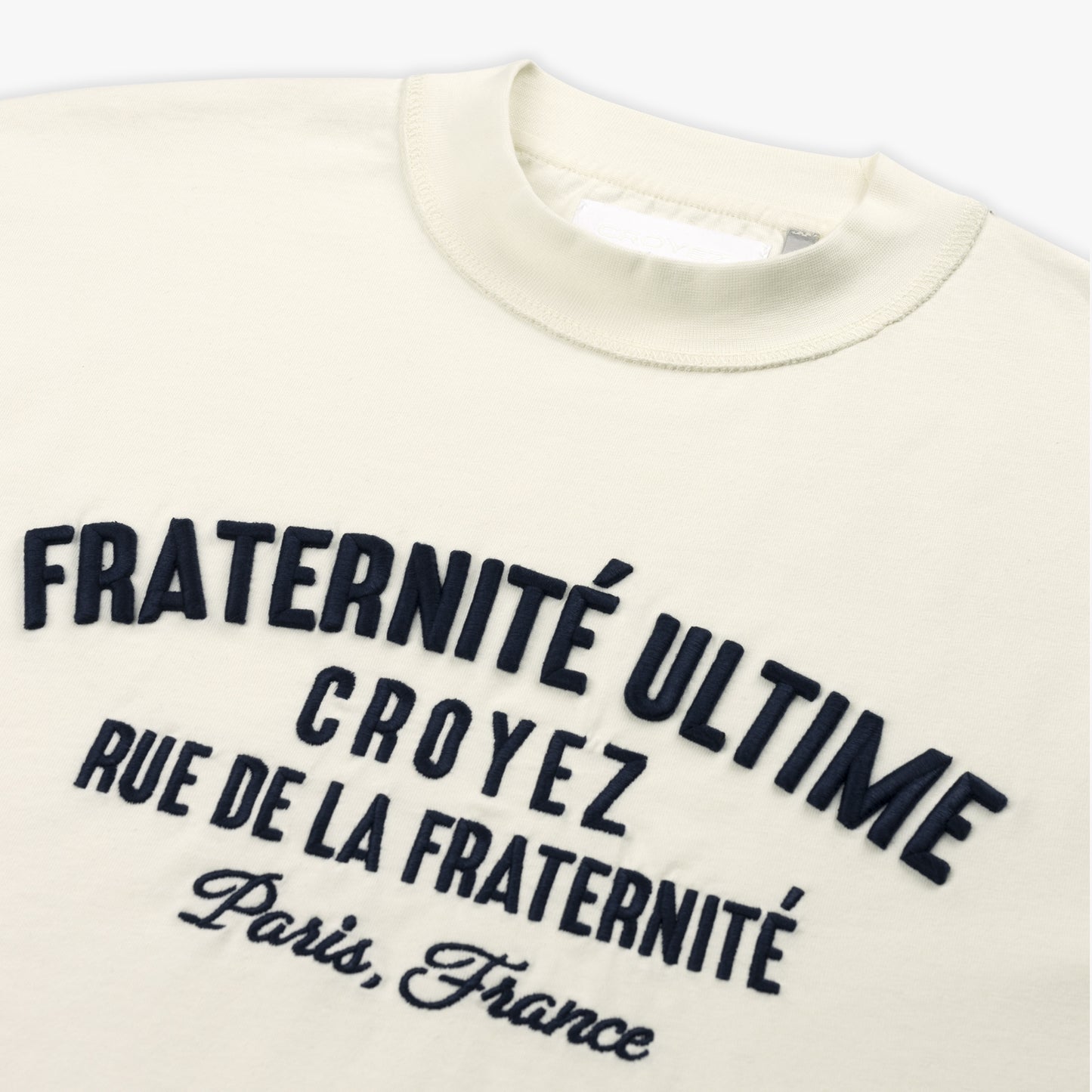 CROYEZ INSIDE OUT FRATERNITÉ T-SHIRT - CREAM/NAVY