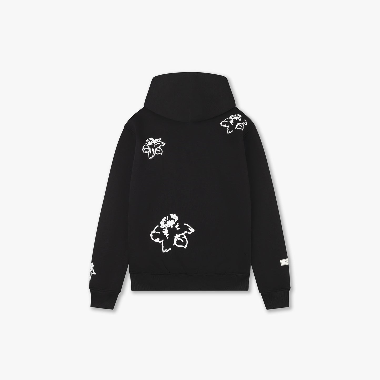 CROYEZ INITIAL FLOWER HOODIE - BLACK