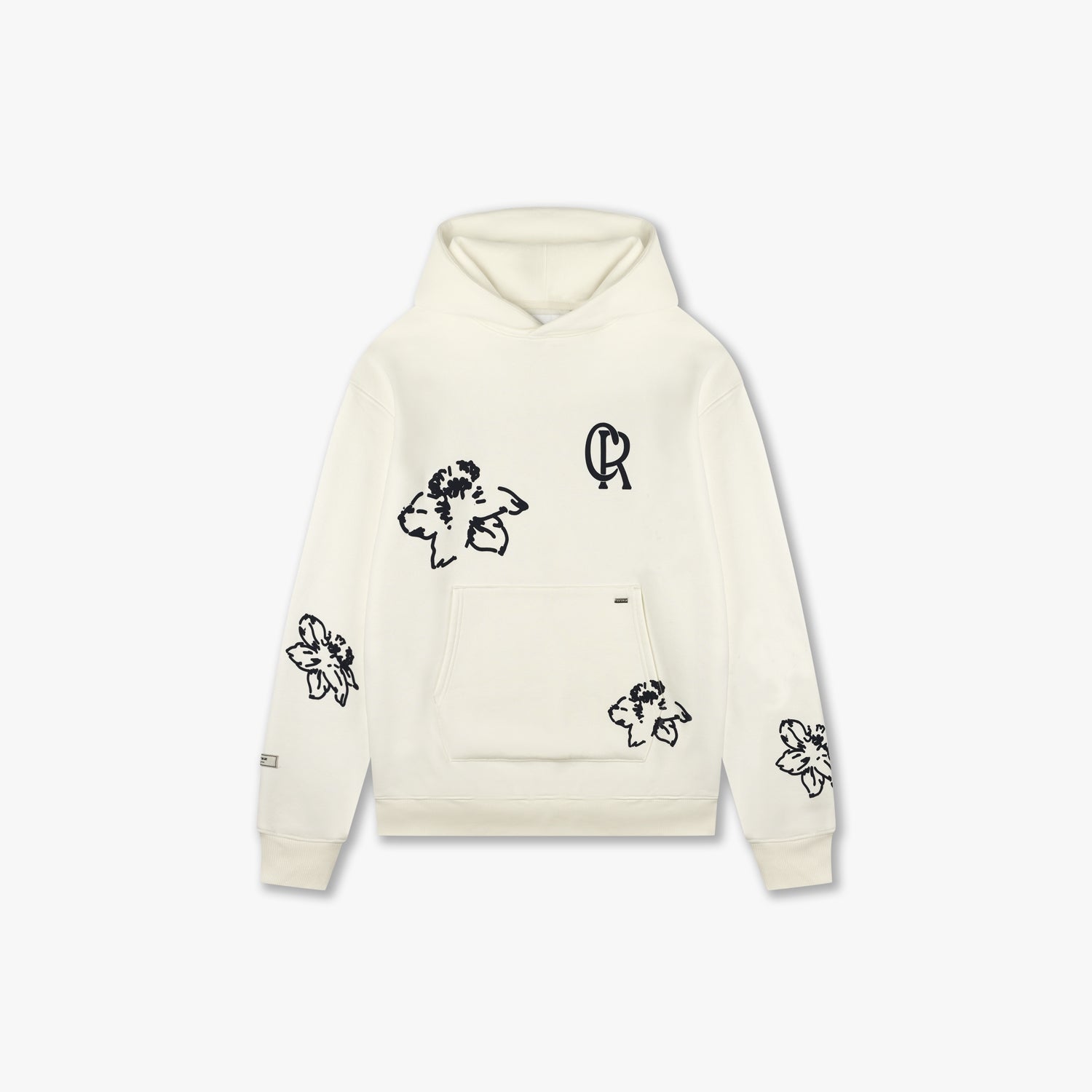 CROYEZ INITIAL FLOWER HOODIE - CREAM/NAVY