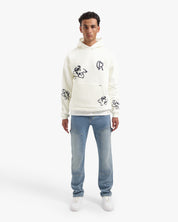 CROYEZ INITIAL FLOWER HOODIE | CREAM/NAVY