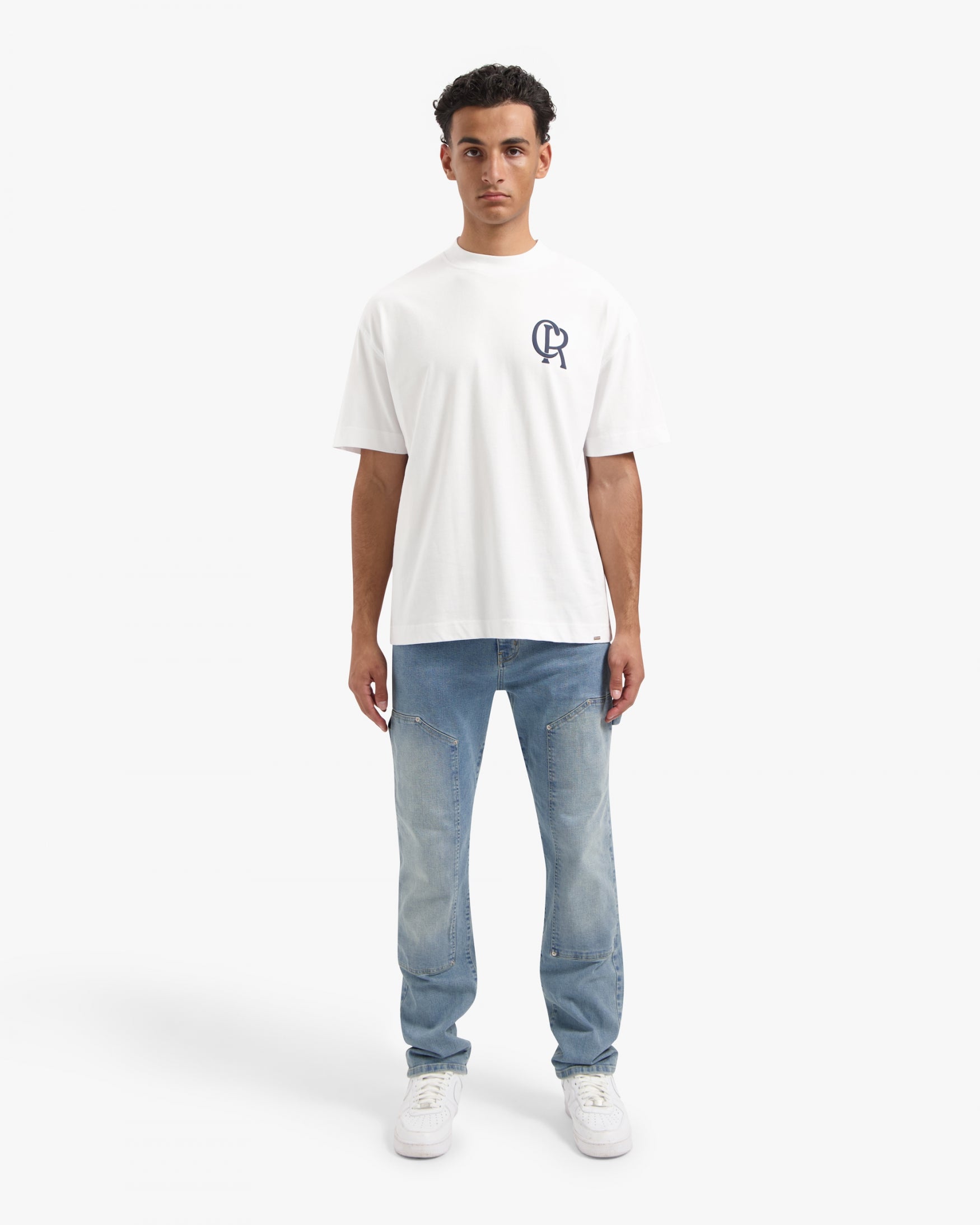 CROYEZ INITIAL T-SHIRT | WHITE/NAVY