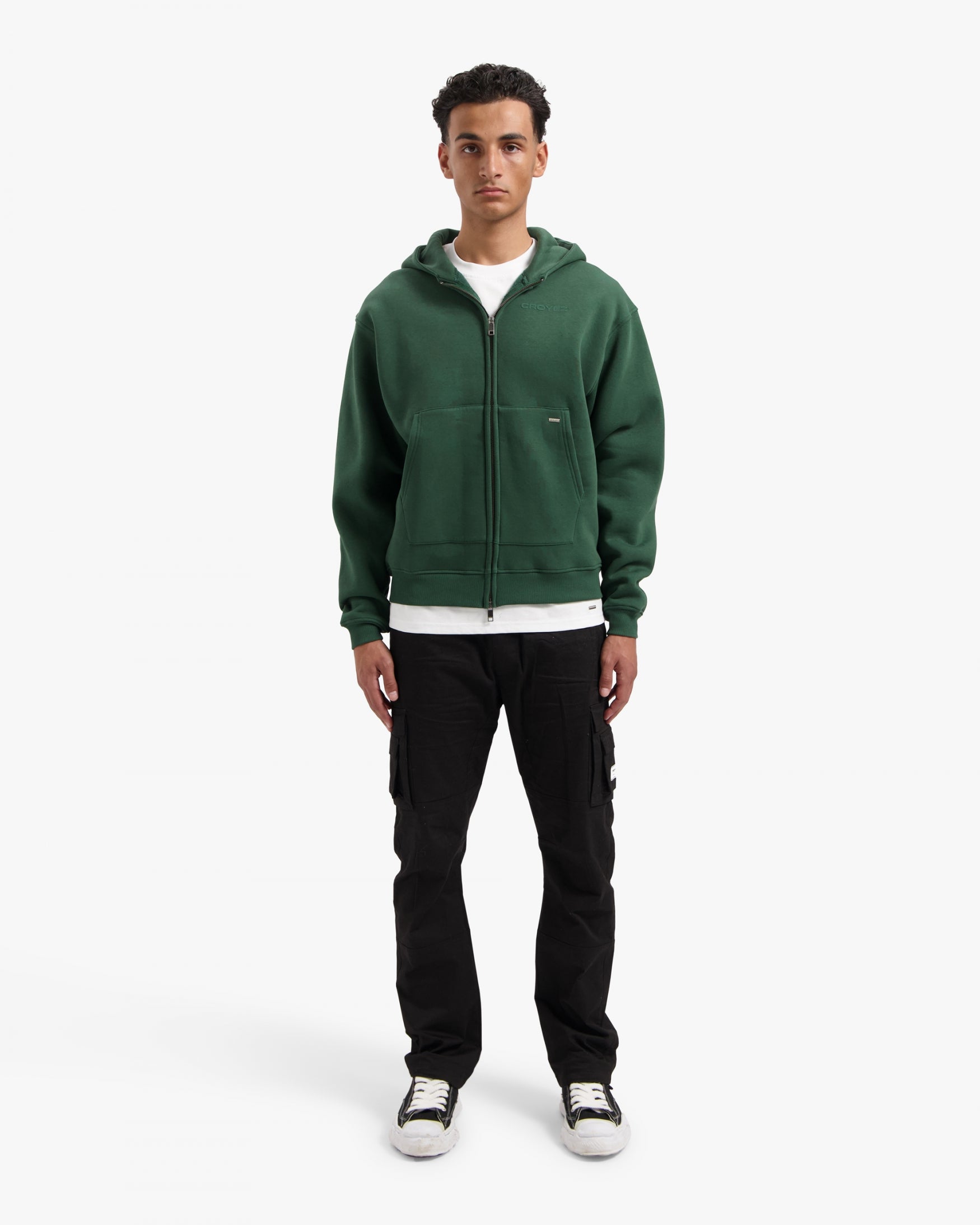 CROYEZ BASIC ZIP HOODIE | DARK GREEN