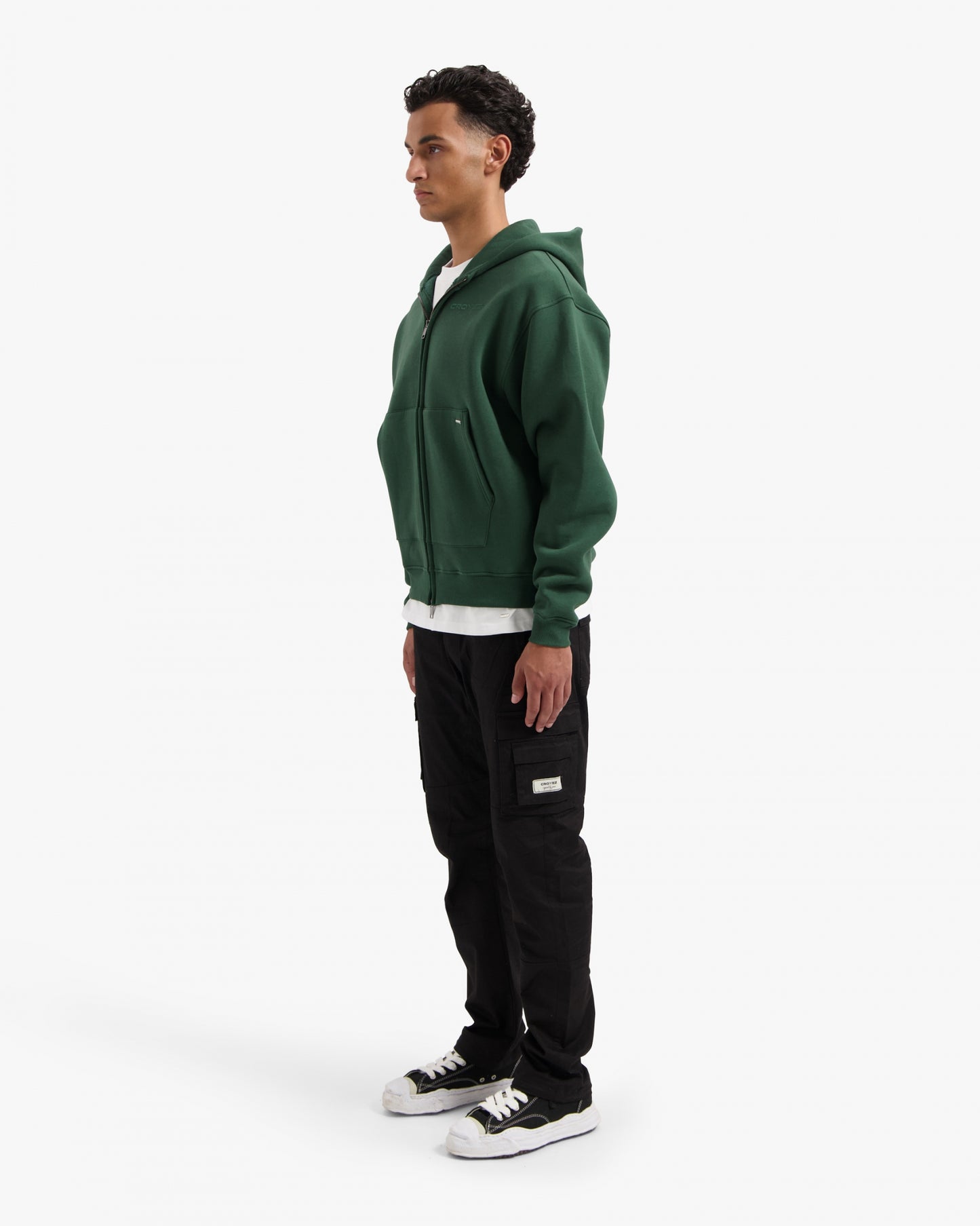 CROYEZ BASIC ZIP HOODIE - DARK GREEN