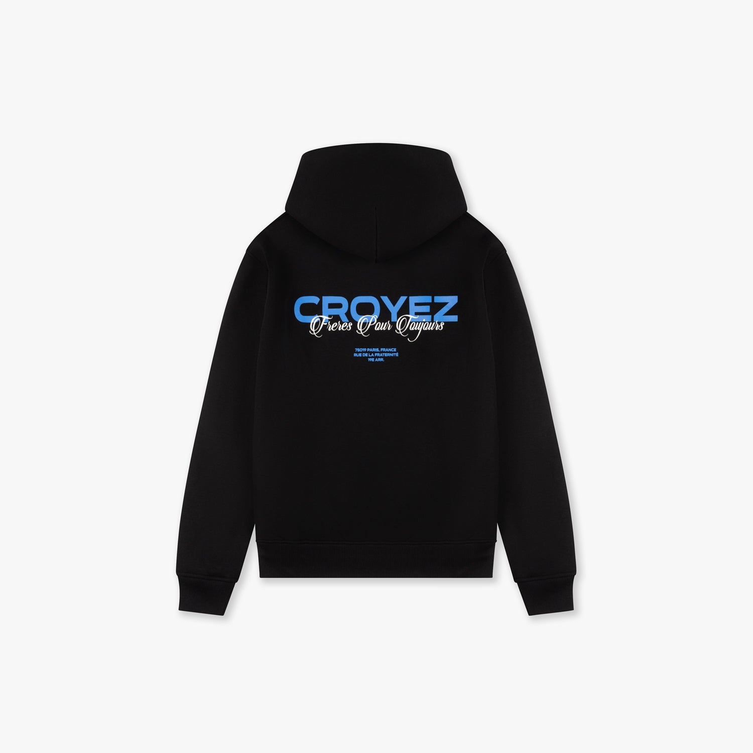 CROYEZ FRÈRES HOODIE | BLACK/COBALT
