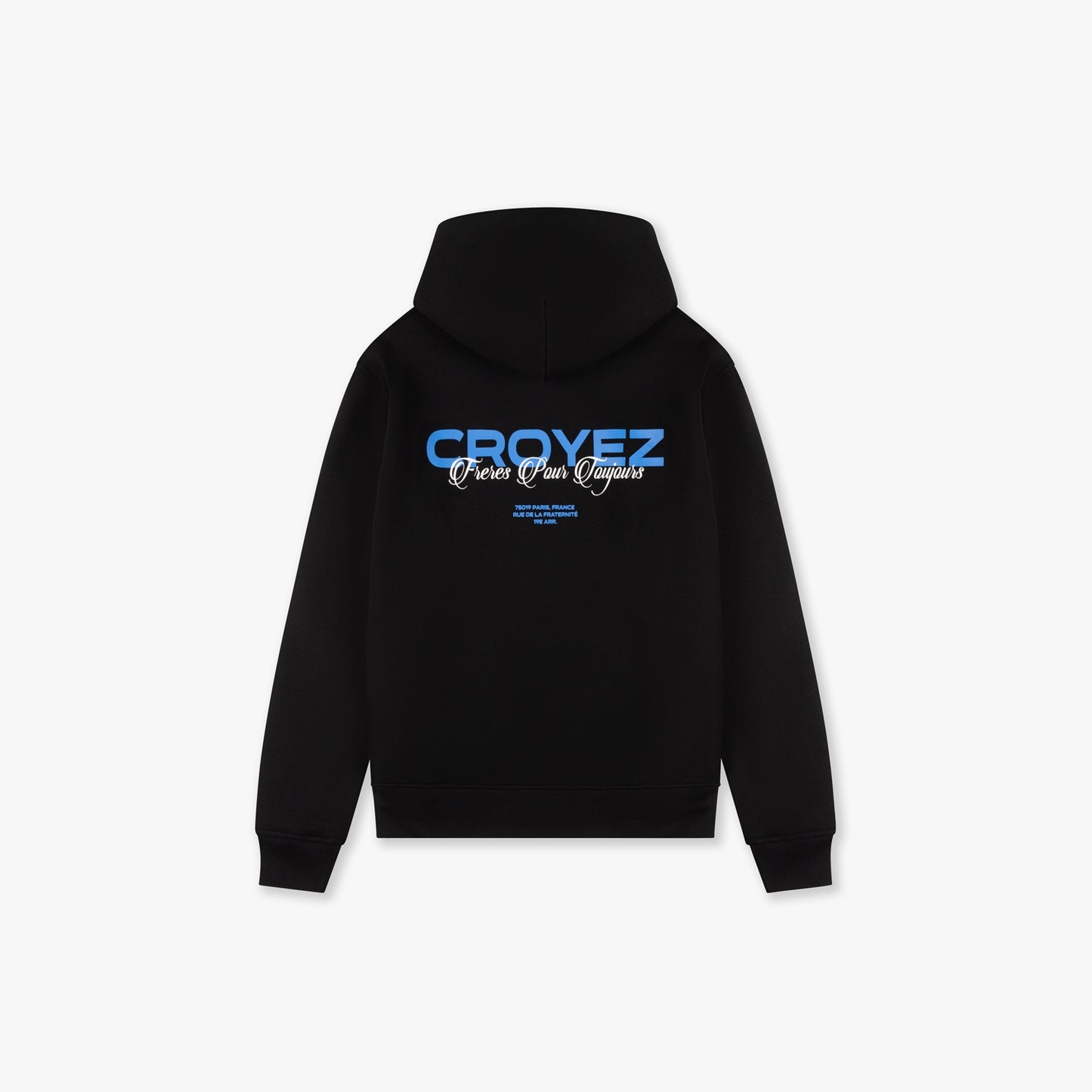 CROYEZ FRÈRES HOODIE - BLACK/COBALT