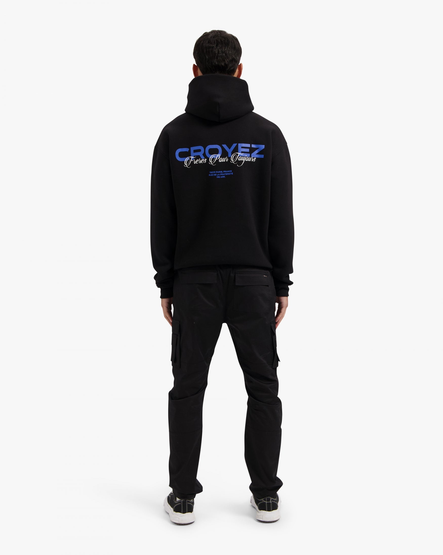 CROYEZ FRÈRES HOODIE | BLACK/COBALT
