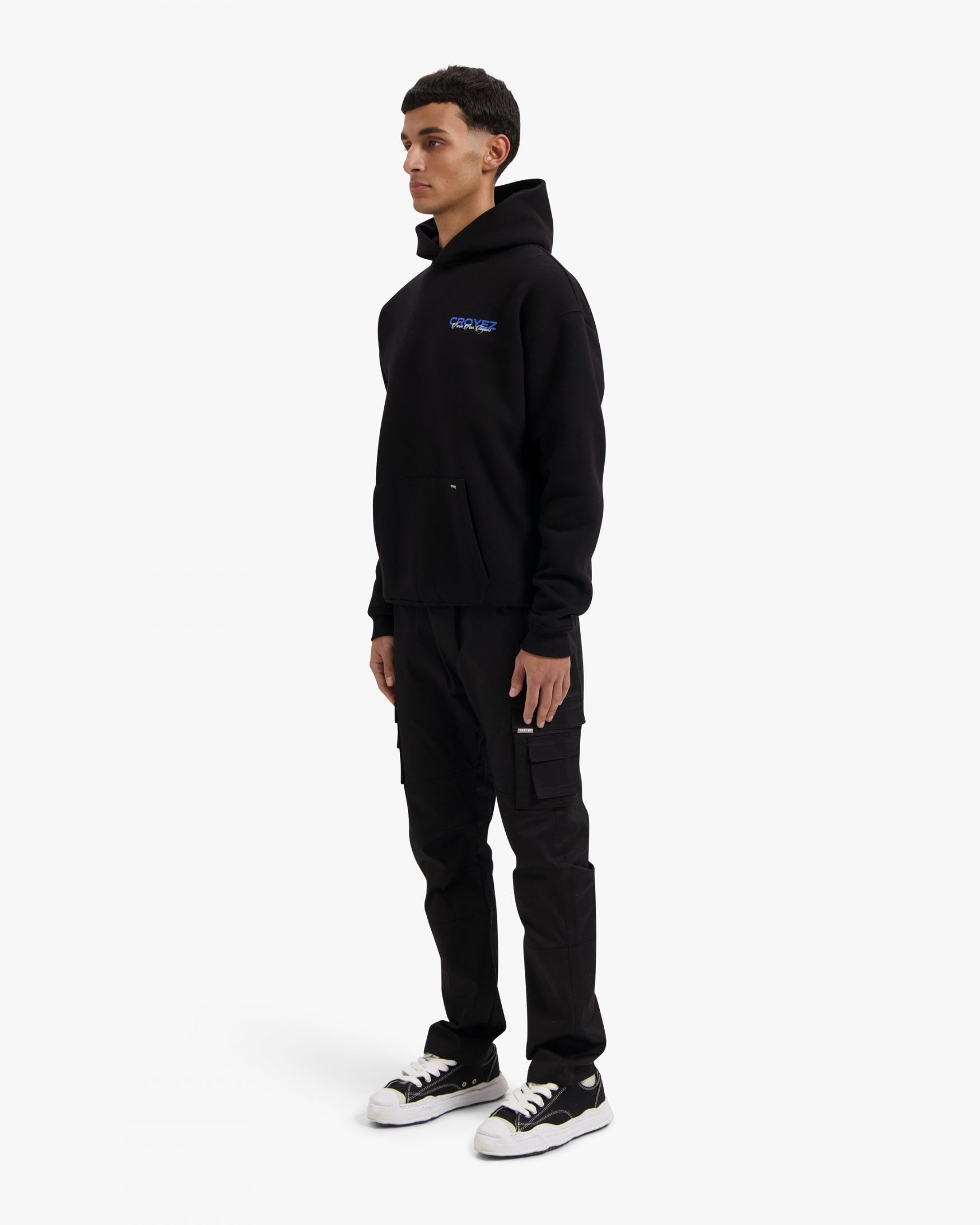 CROYEZ FRÈRES HOODIE | BLACK/COBALT