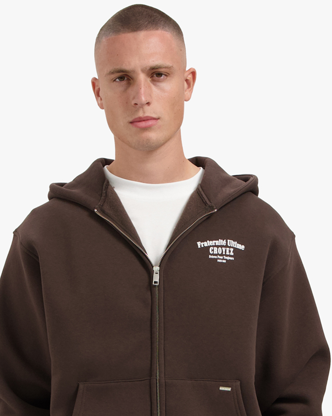 CROYEZ FRATERNITÉ ZIP-HOODIE | BROWN