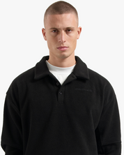CROYEZ FLEECE POLO SWEATER | BLACK
