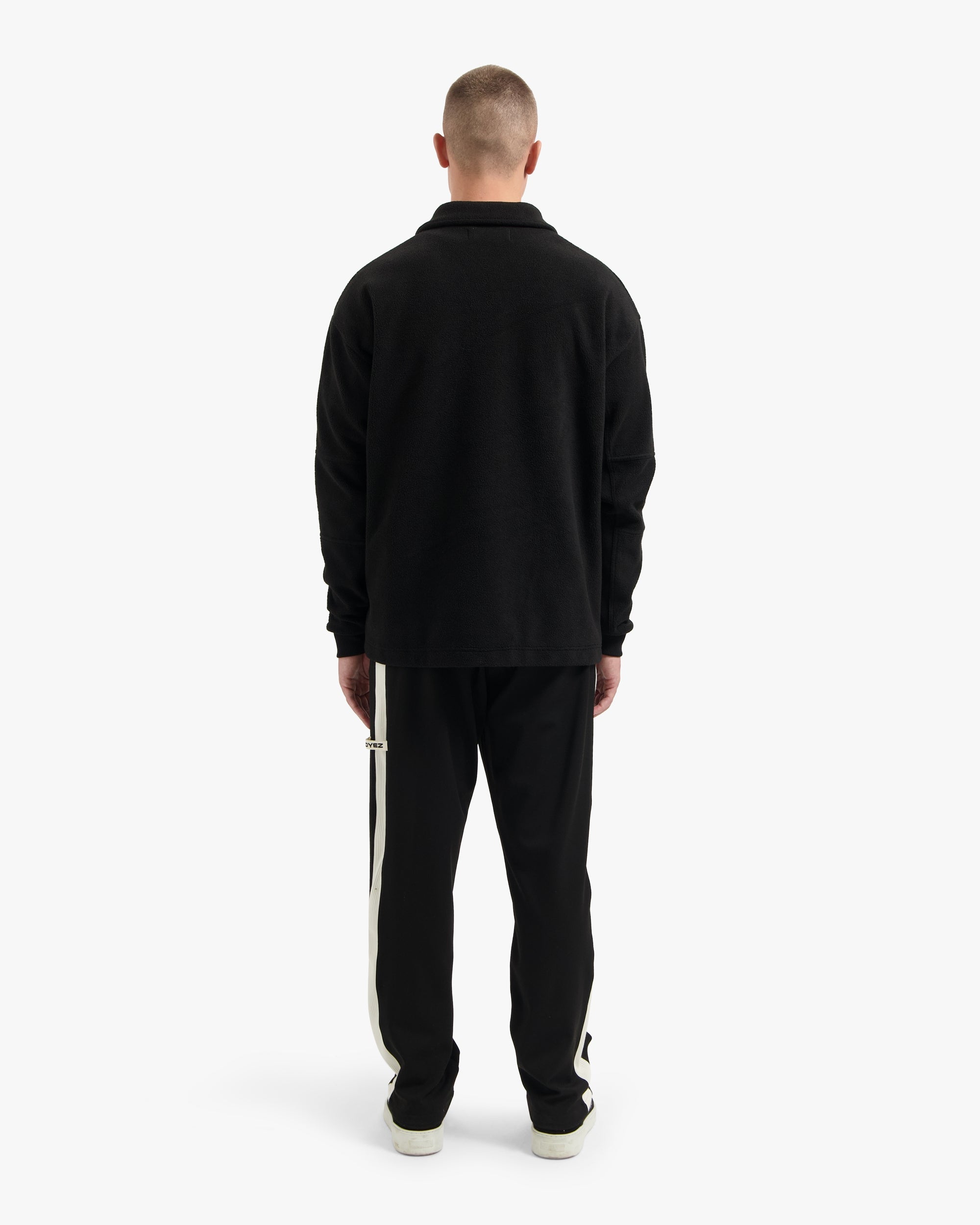 CROYEZ FLEECE POLO SWEATER | BLACK
