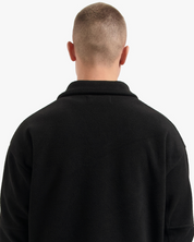 CROYEZ FLEECE POLO SWEATER | BLACK