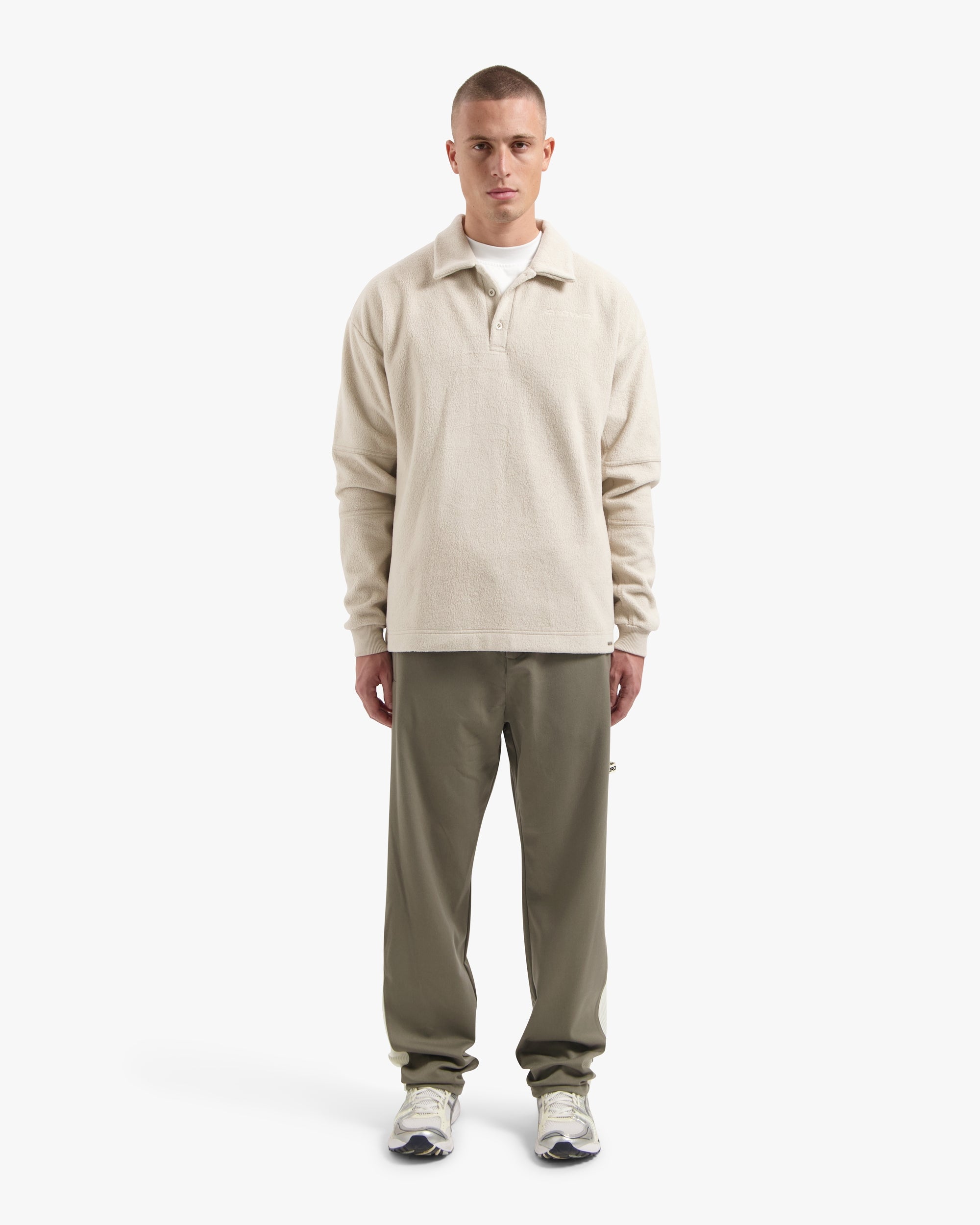 CROYEZ FLEECE POLO SWEATER | SAND