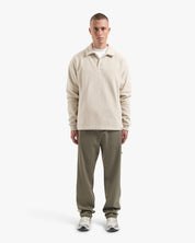 CROYEZ FLEECE POLO SWEATER | SAND