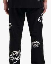 CROYEZ STRAIGHT LEG FLOWER SWEATPANTS | BLACK