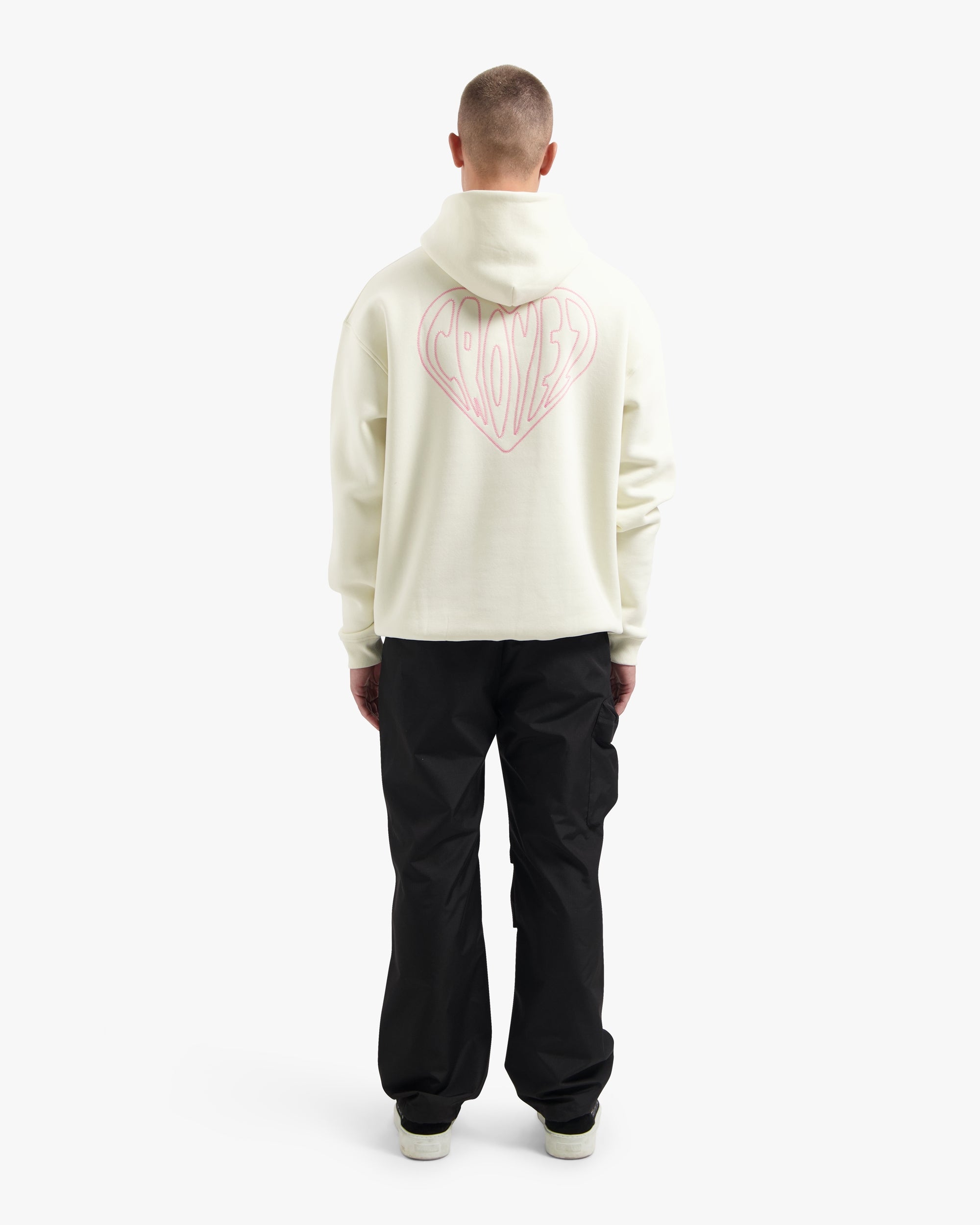 CROYEZ STITCHED HEART HOODIE | OFF-WHITE