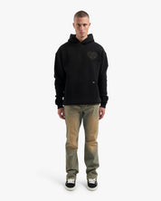 CROYEZ STITCHED HEART HOODIE | BLACK