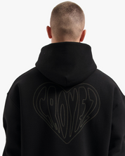 CROYEZ STITCHED HEART HOODIE | BLACK