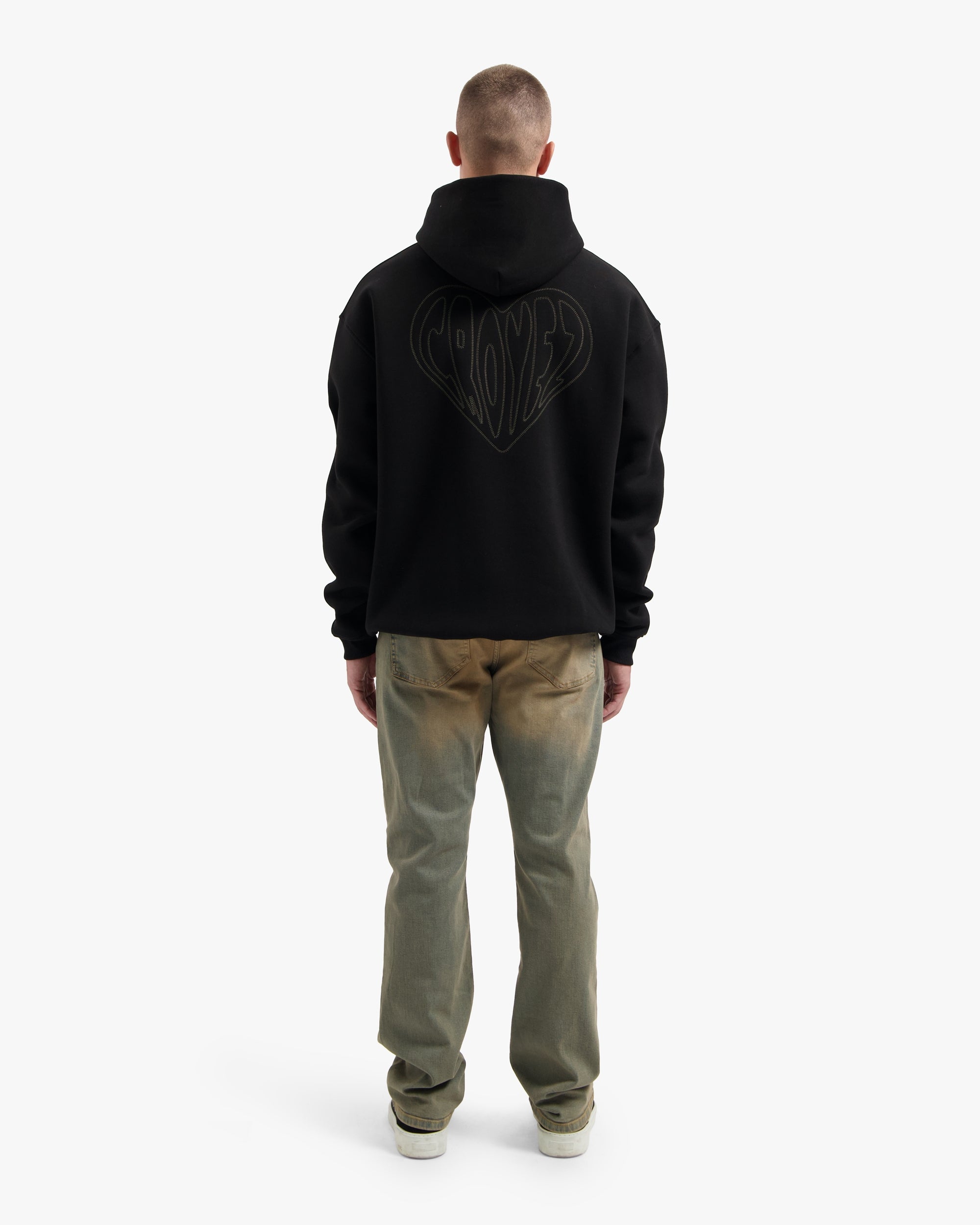 CROYEZ STITCHED HEART HOODIE | BLACK