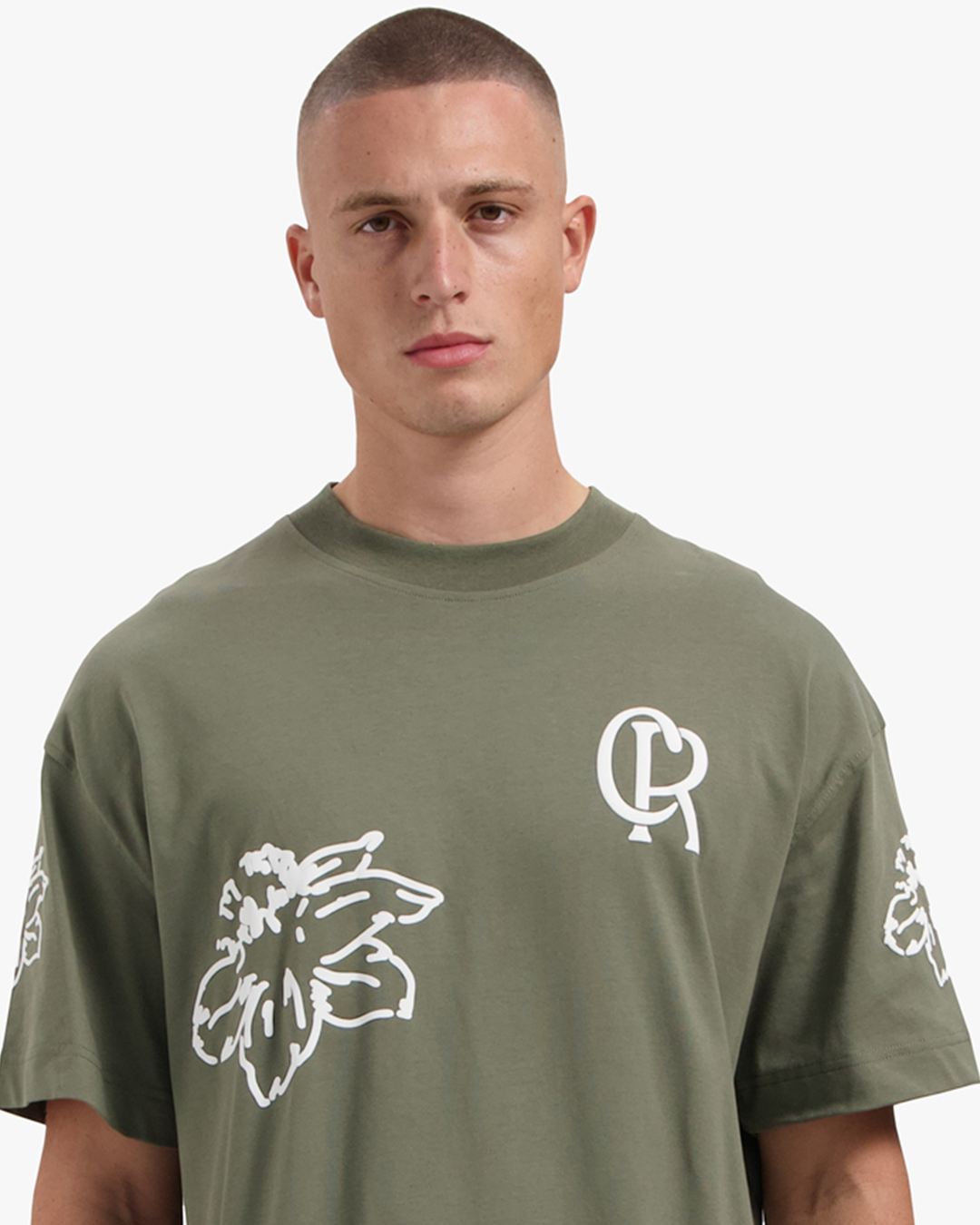 CROYEZ FLOWER T-SHIRT | DUSTY OLIVE