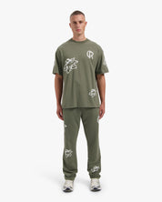 CROYEZ FLOWER T-SHIRT | DUSTY OLIVE