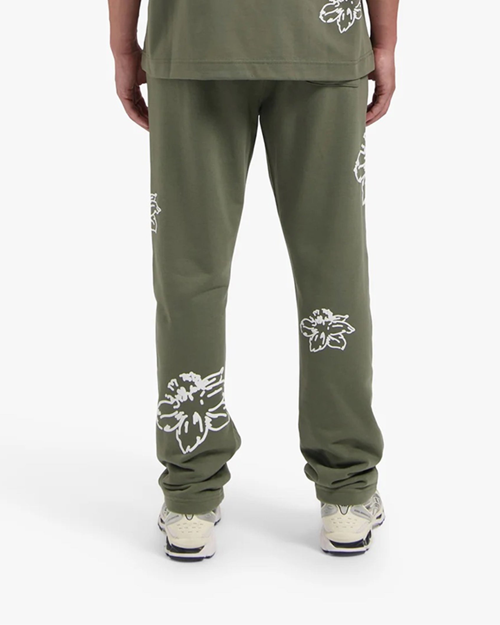 CROYEZ STRAIGHT LEG FLOWER SWEATPANTS | DUSTY OLIVE