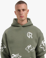 CROYEZ FLOWER HOODIE | DUSTY OLIVE