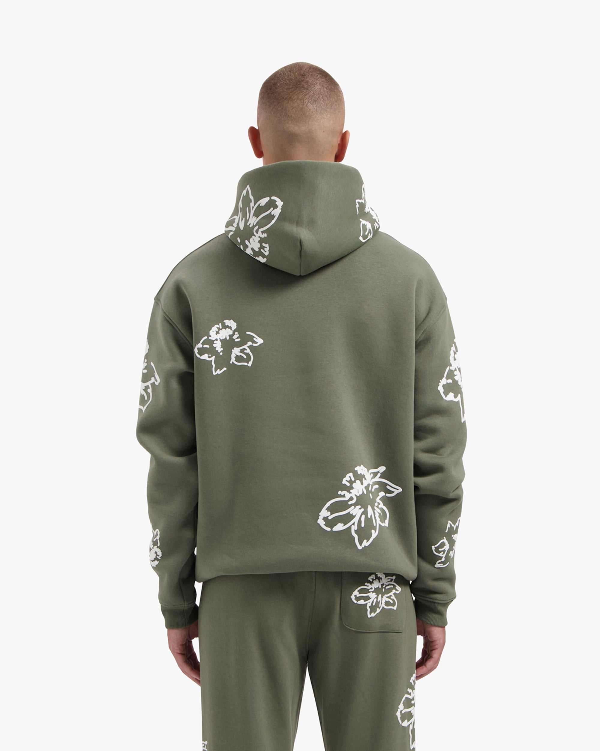 CROYEZ FLOWER HOODIE DUSTY OLIVE Croyez1