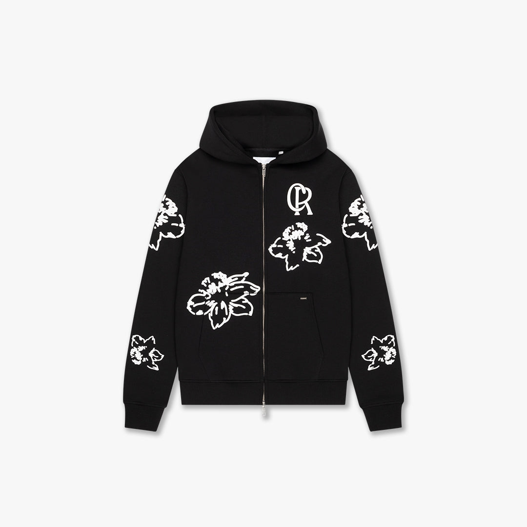  CROYEZ FLOWER ZIP-HOODIE | BLACK