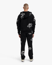 CROYEZ FLOWER ZIP-HOODIE | BLACK