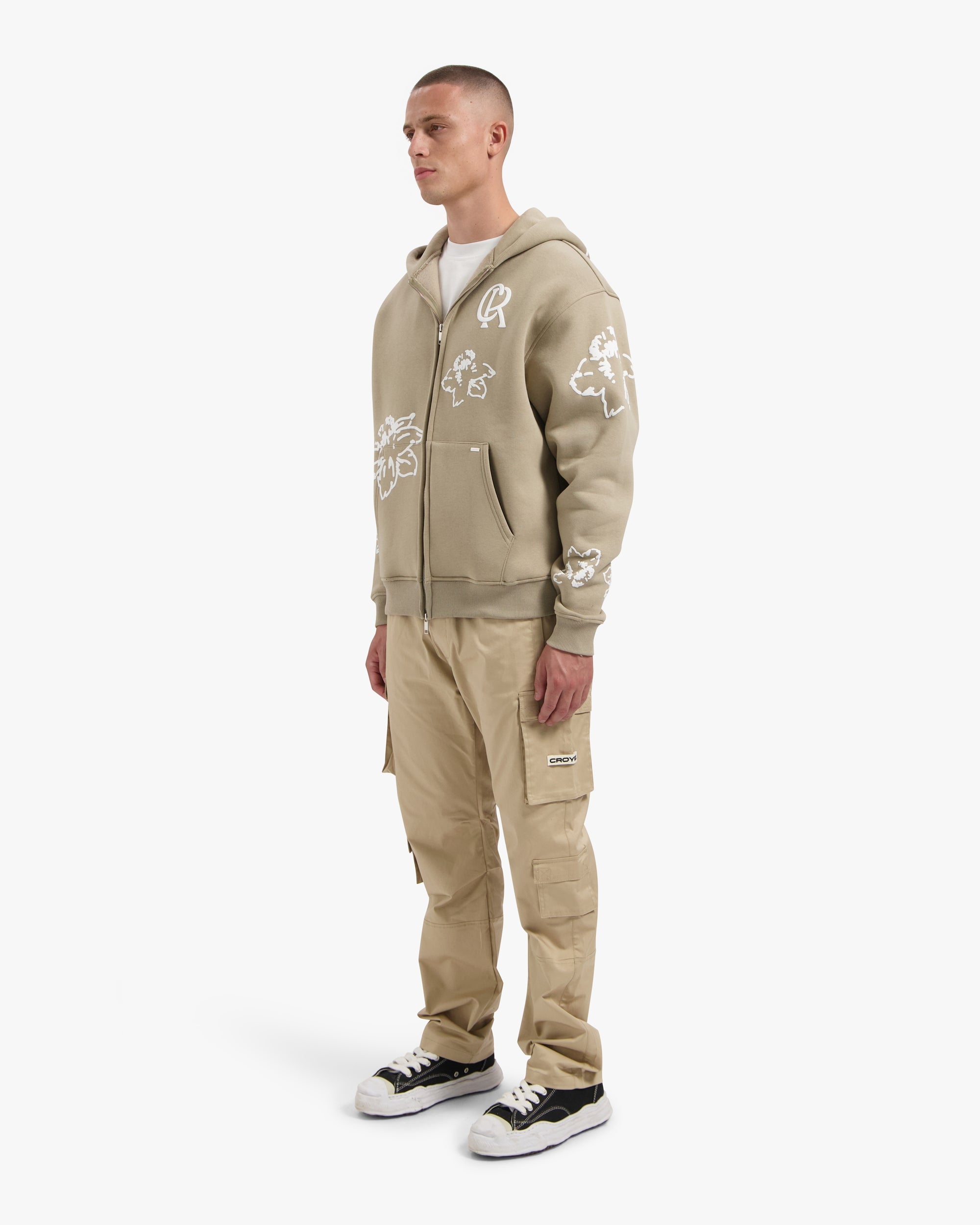 CROYEZ FLOWER ZIP-HOODIE | SAND