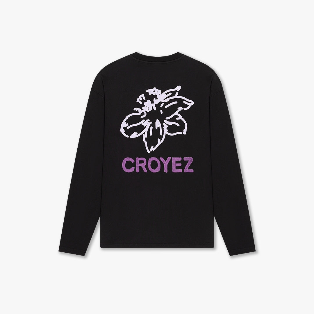 CROYEZ GARDENER LONGSLEEVE T-SHIRT | BLACK/PURPLE