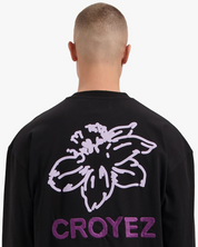 CROYEZ GARDENER LONGSLEEVE T-SHIRT | BLACK/PURPLE
