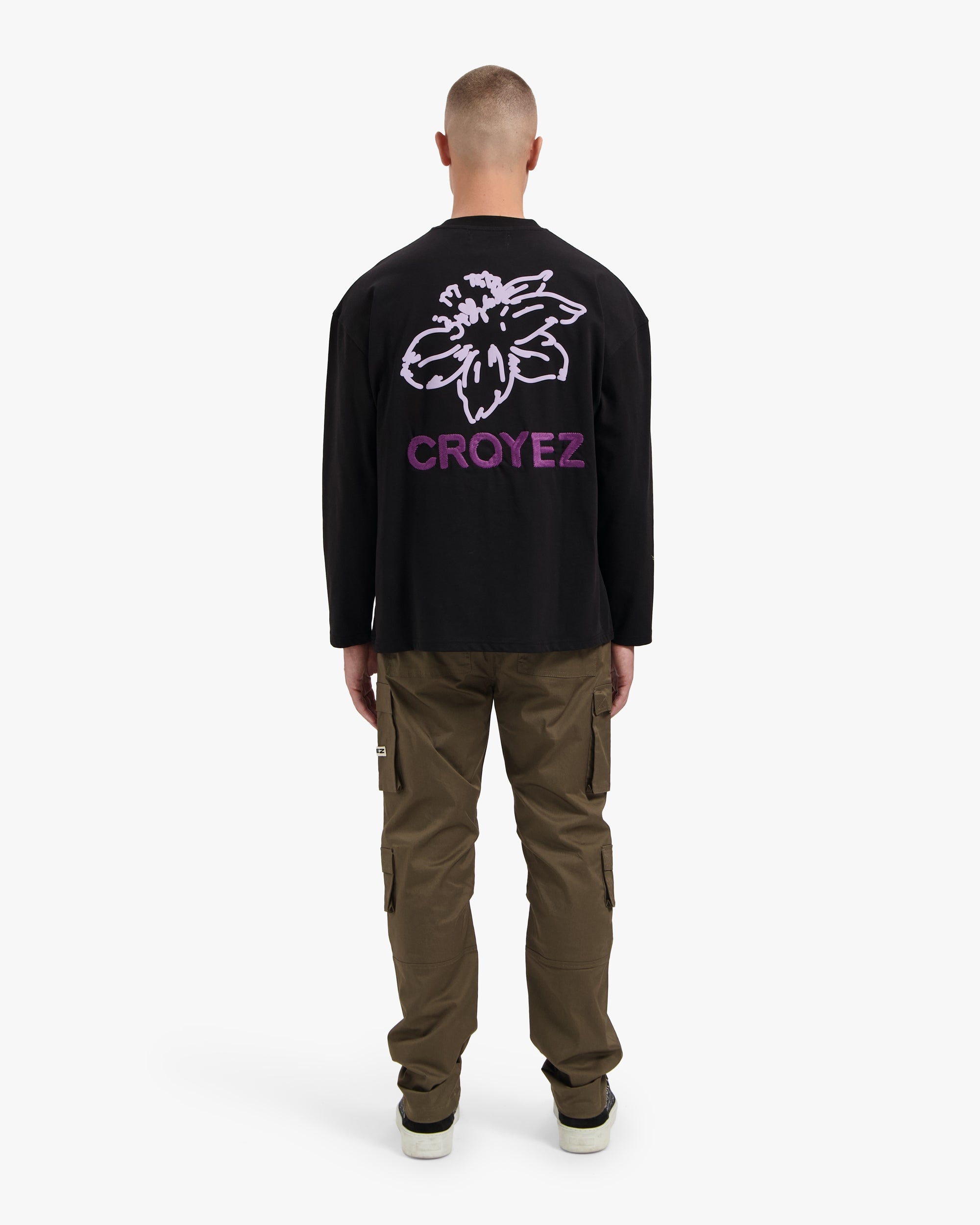 CROYEZ GARDENER LONGSLEEVE T-SHIRT | BLACK/PURPLE