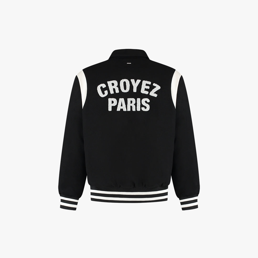 CROYEZ PARIS VARSITY JACKET | BLACK