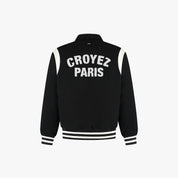 CROYEZ PARIS VARSITY JACKET | BLACK