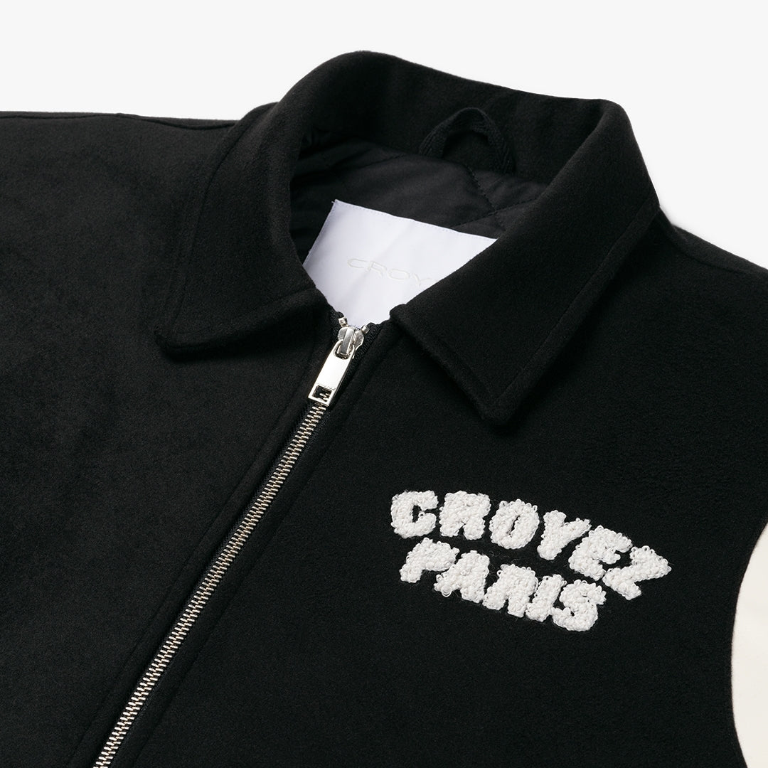CROYEZ PARIS VARSITY JACKET | BLACK