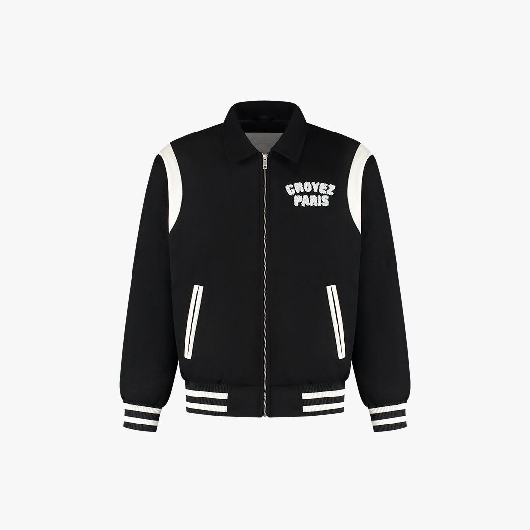 CROYEZ PARIS VARSITY JACKET | BLACK