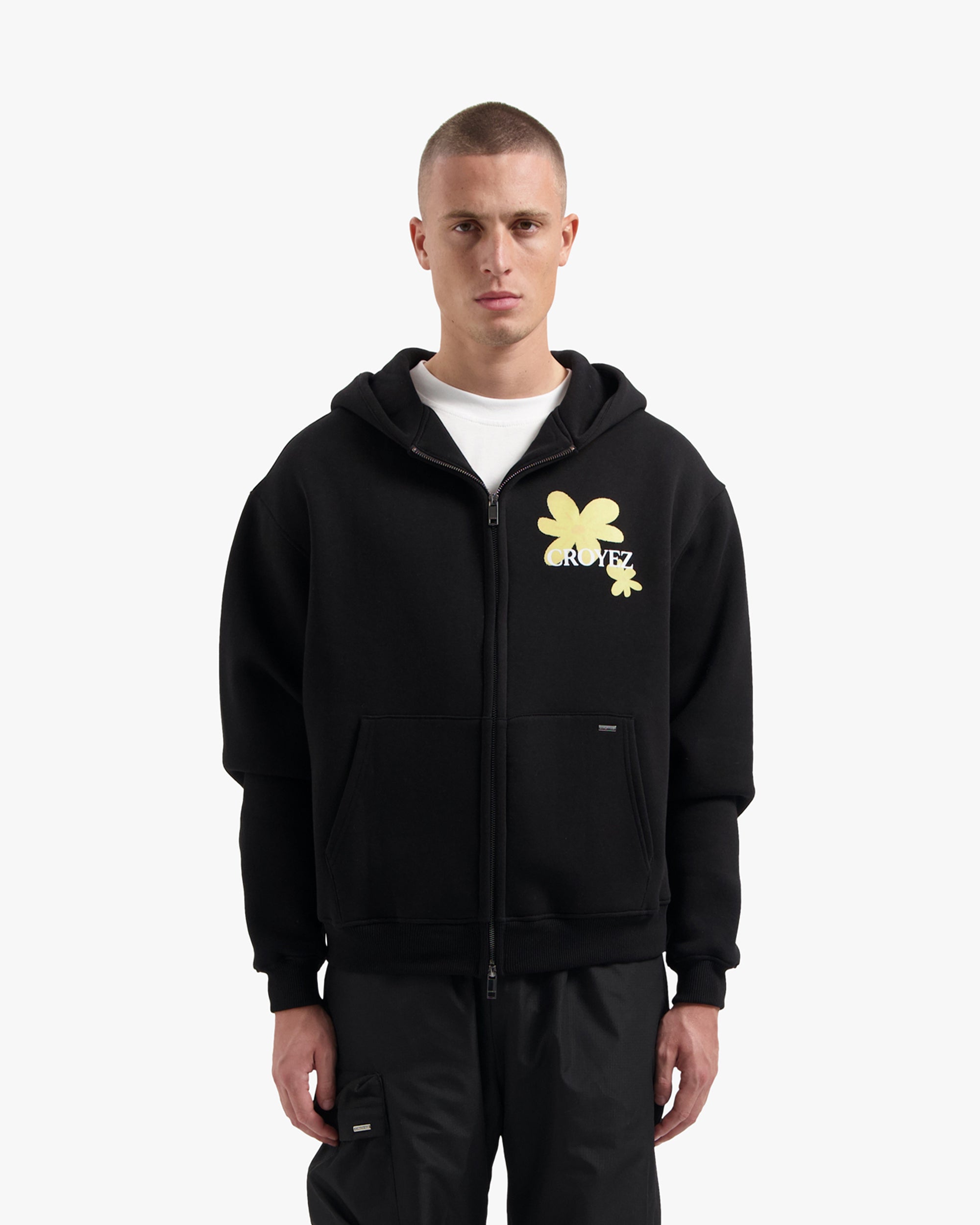 CROYEZ BOTANIQUE ZIP-HOODIE | BLACK/LIME - Croyez