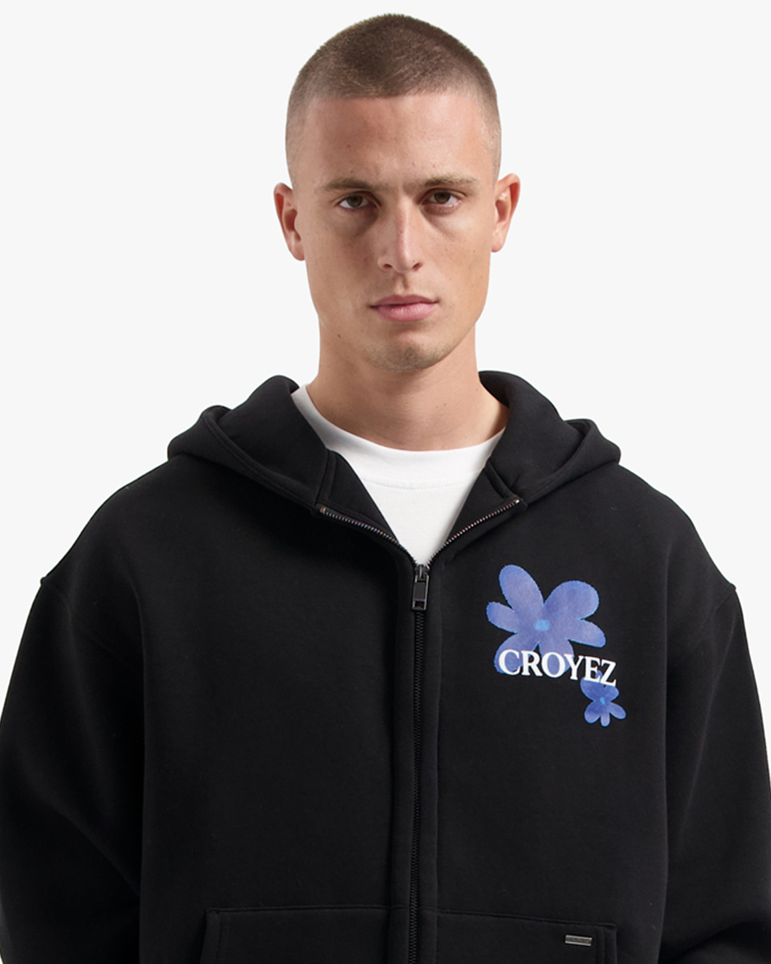 CROYEZ BOTANIQUE ZIP-HOODIE | BLACK/COBALT
