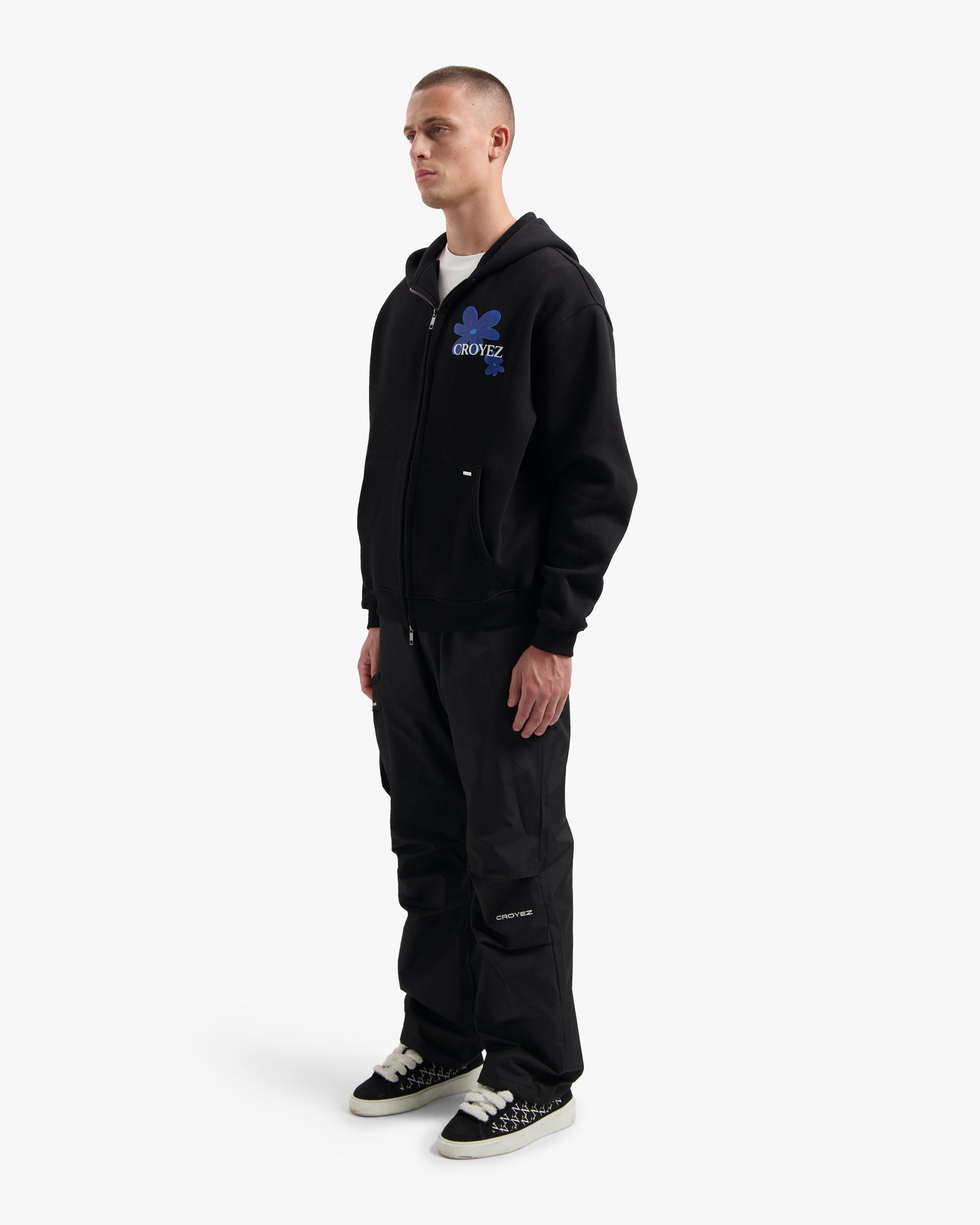 CROYEZ BOTANIQUE ZIP-HOODIE | BLACK/COBALT