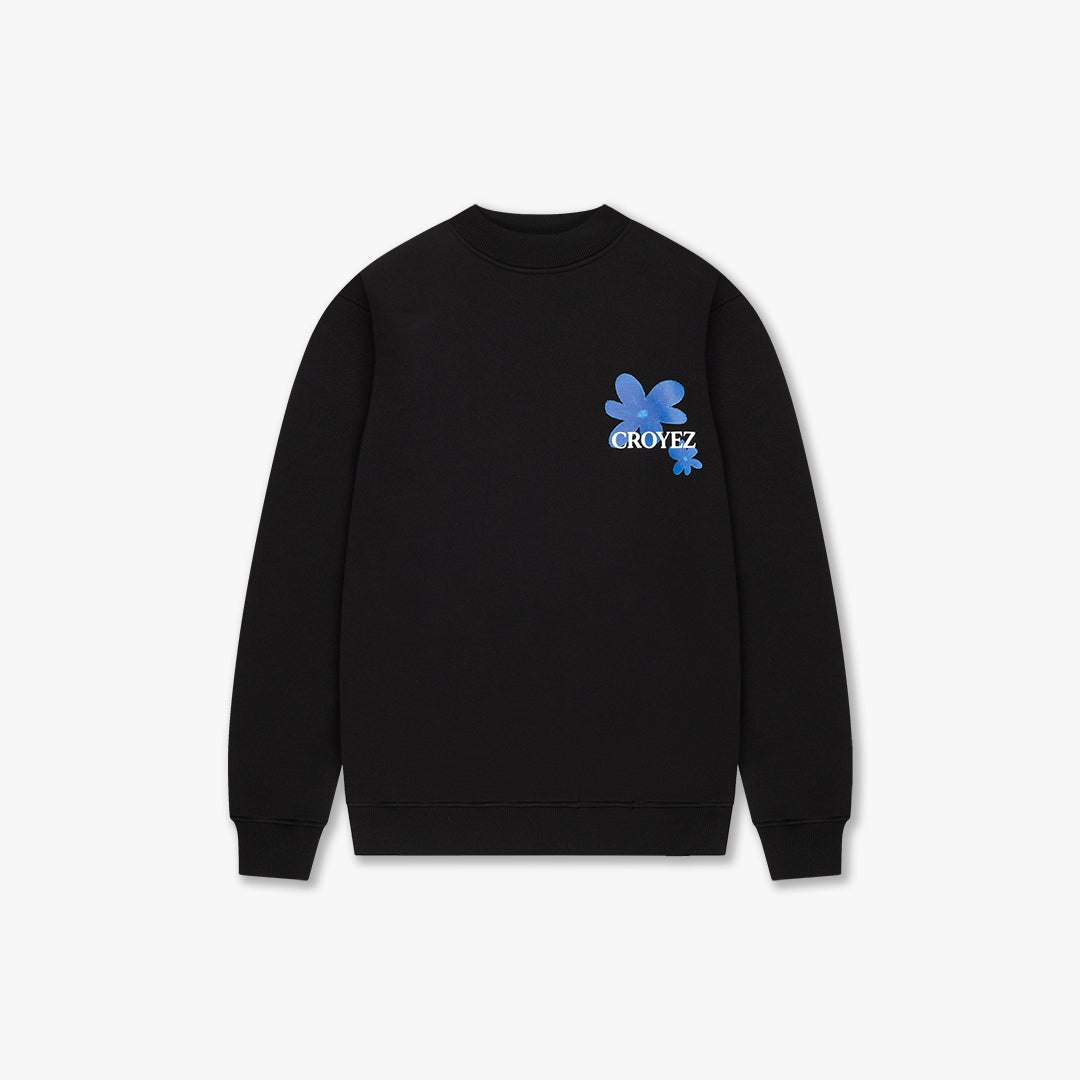  CROYEZ BOTANIQUE SWEATER | BLACK/COBALT