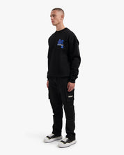 CROYEZ BOTANIQUE SWEATER | BLACK/COBALT
