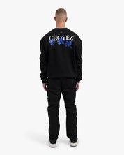 CROYEZ BOTANIQUE SWEATER | BLACK/COBALT
